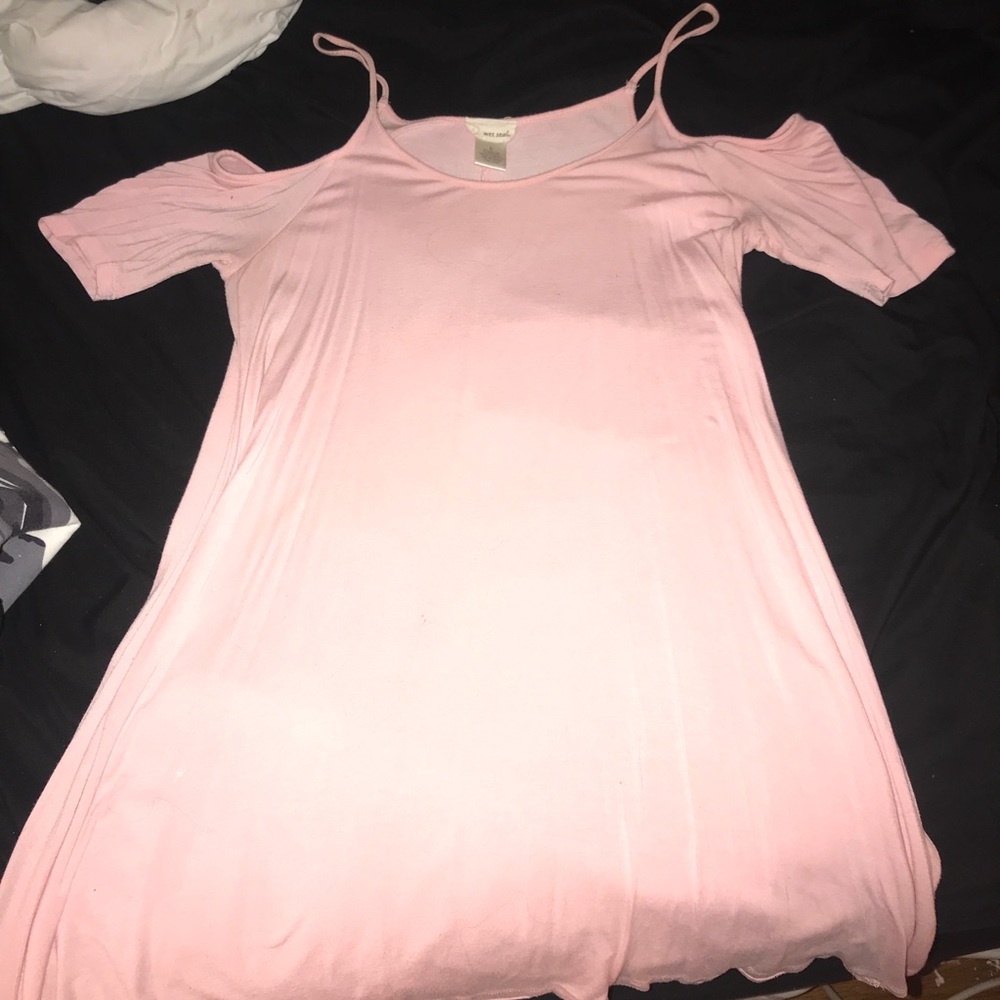 Adorable pink cold shoulder dress